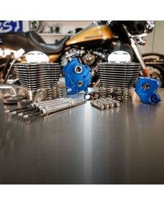 S&S 128" M8 Power Package Big Bore Kit Granite Fin Gear Cam Chrome Rod Water Cooled