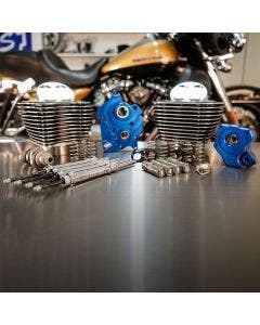 S&S M8 Power Pack 128 Oil Cooled Chain Drive Highlighted Fins Chrome Tubes