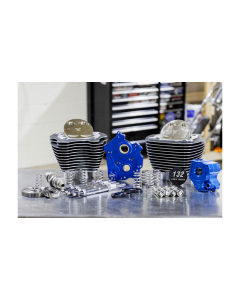 S&S 132" M8 Big Bore Water Cool Power Pack Chrome Pushrod Gear Granite 4 Harley