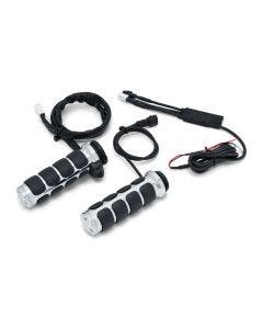 Kuryakyn 6470 Chrome Heated ISO Handlebar Grips E-Throttle Harley w/ TBW 08-20