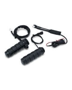 Kuryakyn 6472 Black Heated ISO Handlebar Grips E-Throttle Harley w/ TBW 08-22