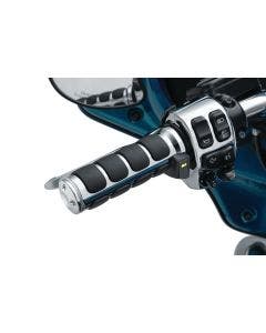 Kuryakyn 6471 Chrome Heated ISO Handlebar Grips Harley Dual Cable Throttle 96-20