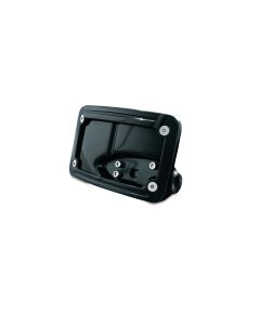 Kuryakyn 3125 Glossy Black Curved Horizontal Side Mount License Plate Frame