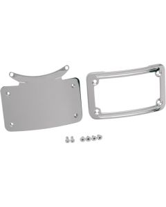 Kuryakyn 3162 Curved Chrome License Plate Frame Harley w/ KA Turn Signal Bar 
