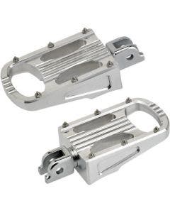 Biltwell 7006-303-03 Chrome Aluminum Punisher Footpeg Set H-D Softail M8 18-Up