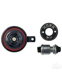 RHOX ACC-0036 Black Repl12V Floor Horn Kit w/ Button EZGO Golf Cart