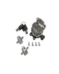 V-Twin 32-1444 Side Hinge Ignition Switch & Bag Locks Chrome Harley FLHR 14-20