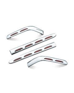 Kuryakyn 3202 Chrome L.E.D. Saddlebag Molding Set Red Lens Honda Goldwing