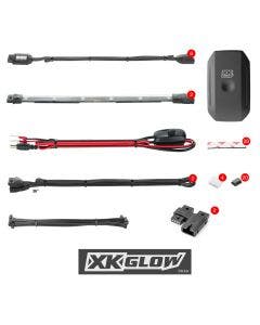 XK Glow 6pc Pods 2pc 10" Strips Motorcycle LED Accent Light Kit App Control