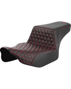 Saddlemen Step-Up HC Extended Reach W/Red Stitch Seat Harley 23-24 FLH/FLT