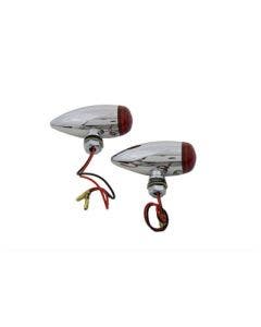 Mini LED Bullet Red Lens Marker Lamp Set fits Harley-Davidson