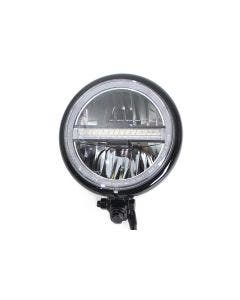 V-Twin 33-1593 5-3/4" Bates Style LED Headlamp Black Harley & Custom Universal