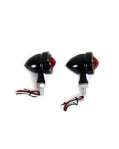 V-Twin 33-1654 Wyatt Gatling Bullet 12V Amber LED Motorcycle Turn Signals Harley