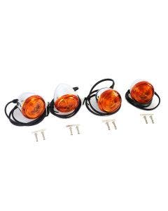 V-Twin 33-1876 Mini Torpedo LED Turn Signals Amber Lenses Harley Softail 99-16