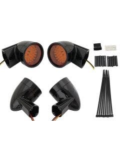 V-Twin 33-5004 Black Revox Bullet Style LED Turn Signal Lamp Kit Harley 94-13