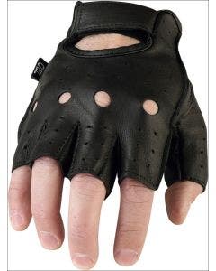 Z1R Mens 243 Premium Goat Skin Leather Vented Perforated Half Gloves