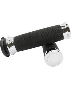 Avon Slyfox Grips Chrome Custom Contour Grips for Harley Cable Throttle 80-21