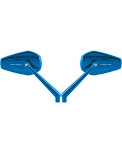 Arlen Ness Mini Stocker Right & Left Blue Mirrors Screw-In Universal & Harley