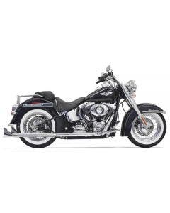 Bassani Chrome 33" True Duals Fishtail Mufflers No Baffles Harley Softail 07-17