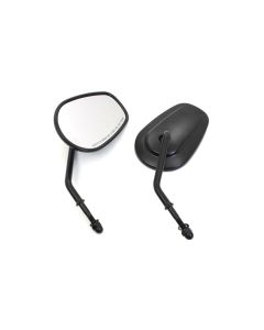 V-Twin 34-0413 Black Taper Convex Mirrors Pair Set Harley Universal Fit 