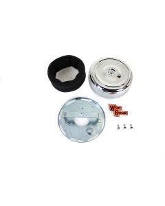 V-Twin 34-0429 Chrome 7" Round Air Cleaner Filter Kit 08-Up Harley FLH Twin Cam