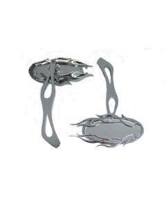 V-Twin 34-1245 Fireball Mirror Set Billet Chrome Pair Harley Metric 65-Up