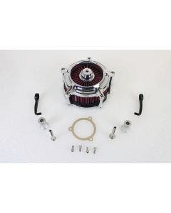 V-Twin 34-1712 Chrome Exposed Air Filter Cleaner Kit 93-17 Harley Softail Dyna