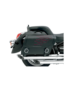 Saddlemen Highwayman Tatto Dark Red Stitch Jumbo Universal Throwover Saddlebags 