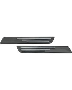 Drag Saddlebag Latch Cover Inserts Ball Milled Black For Harley FLH/T 93-13
