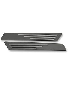 Drag Specialties Hotop Designs Black Saddlebag Hinge Latch Inserts for Harley 14-19