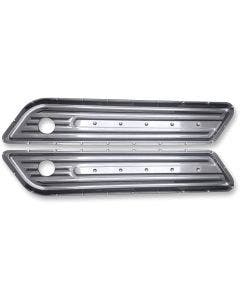 Covingtons Customs Dimpled Chrome Saddlebag Hinge Latch Covers Harley 14-19
