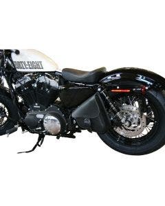 Willie & Max Black Swingarm Bag w/ Black Buckle for Harley Softail 84-14