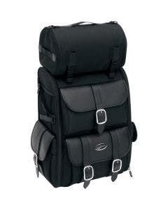 Saddlemen Plain Black S3500 Deluxe Sissy Bar Bag Motorcycle Luggage for Harley