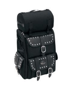 Saddlemen Chrome Studded S3500 Deluxe Sissy Bar Bag Motorcycle Luggage Harley | 3515-0083