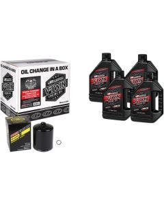 Maxima 90-119014PB Synthetic Oil Change Kit w/ Black Filter H-D Twin Cam 99-17