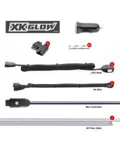 XK Glow 2pc 6ft Fiber Optic LED Trim Kit for Cars Smartphone App Control