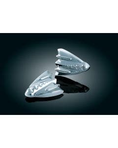 Kuryakyn 3767 Chrome Inner Fairing Mirror Block Off Cover Plates 06-13 Harley FLHX