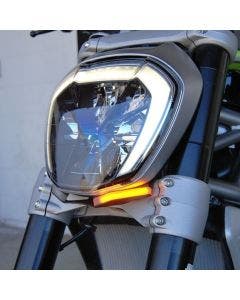 New Rage Cycles XD-FS Black Front LED Turn Signals 16-18 Ducati XDiavel 1200