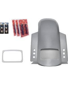 Bagger Nation Short Sport Rear Fender W/Chrome Thunder Pod Tailights for Harley 
