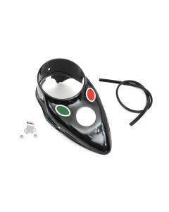 V-Twin 39-0446 Black Replica Cateye Dash Panel Harley EL FL WL 39-46 71270-39 