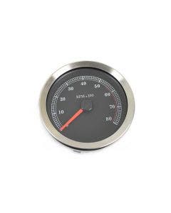 V-Twin 39-0984 4" Black Electronic Tachometer Harley Big Twin FL FX  XL 04-13