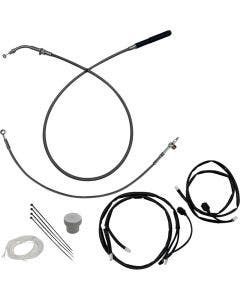 FBI EZ Install Plus 16" Braided Handlebar Install Kit 4 Harley 23-25 FLHX