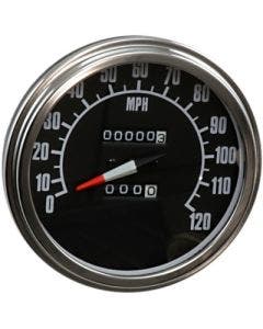 Drag Specialties Polished Black 5" 2240:60 Mechanical Speedometer 91-95 Softail