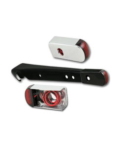 Alloy Art Chrome w/ Red LED Red Lens Fender Strut LED Marker Light For Harley Sportster XL 2004-2014