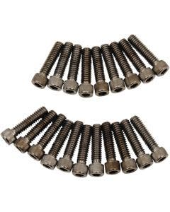 Drag Specialties Black Rocker Cover Bolt Kit Knurled Allen Head 17-19 Harley M8