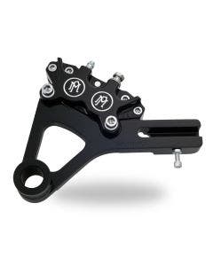 PM Contrast Cut 4 Piston Rear Brake Caliper for Harley Dyna 08-14 Models