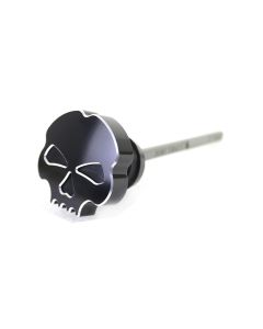 Custom Black Skull Oil Tank Dipstick Harley Twin Cam Softail 00-17