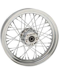 Chrome 40 Spoke Laced 16" Front Wheel Repl Harley 08-20 w/ FLH/T Touring
