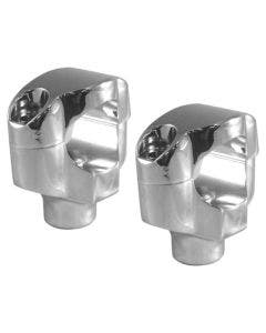 V-Factor 41002  Chrome 1-1/4" Handlebar Risers Clamps 06-Up Harley 56916-07