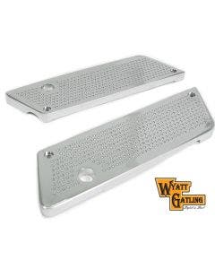 V-Twin 42-1111 Wyatt Gatling Chrome Saddlebag Latch Face Plate 93-13 Harley FLT